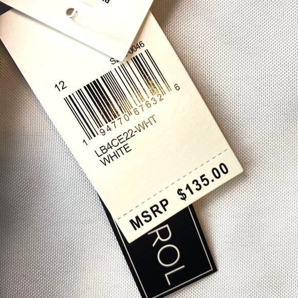 LA BLANCA Fluid Lines Multi-Strap Mesh One Piece Swimsuit 12 White NWT - Picture 8 of 13